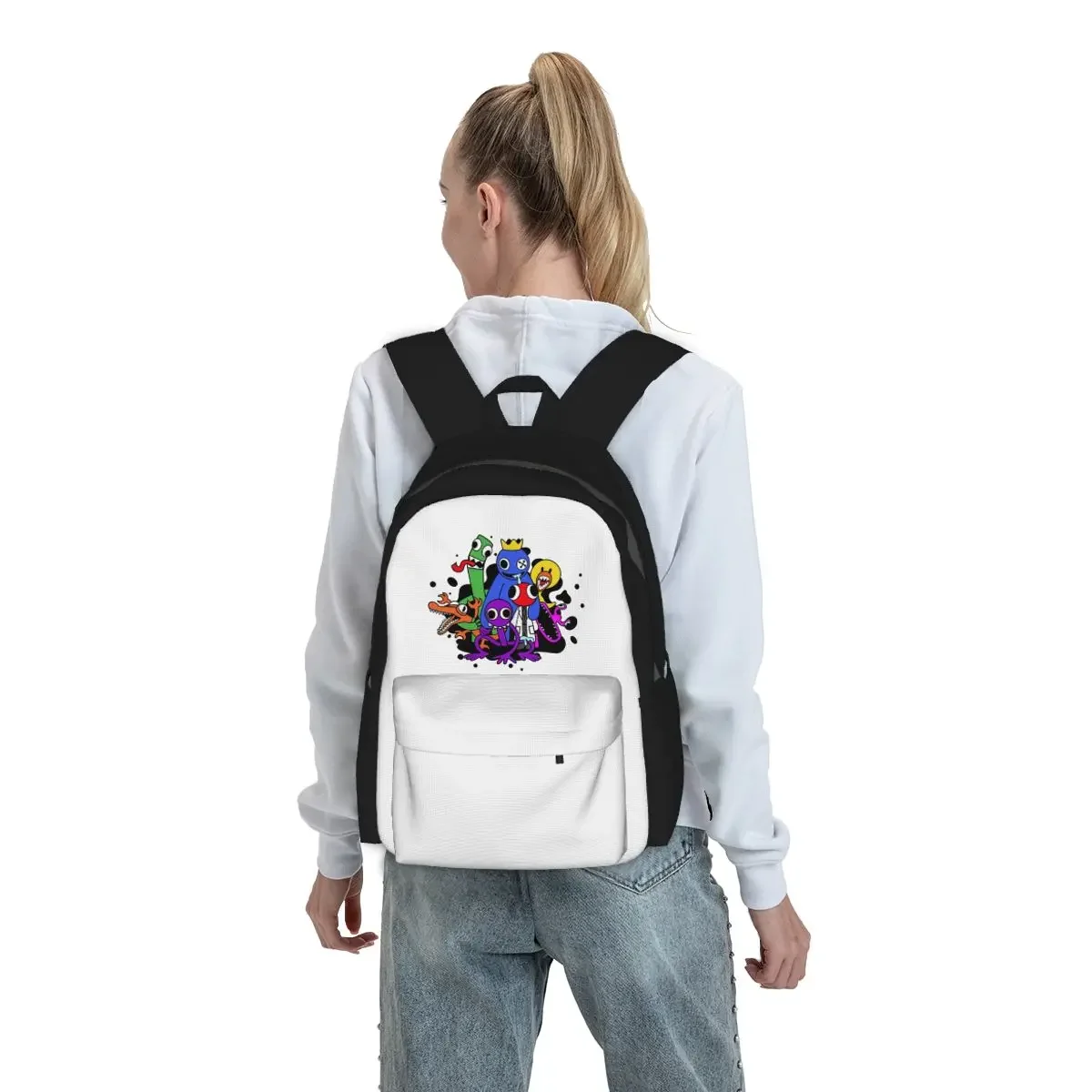 Rainbow Friends Characters Backpack Student BookBag Kids School Bag Computer Shoulder Bags for Men Women