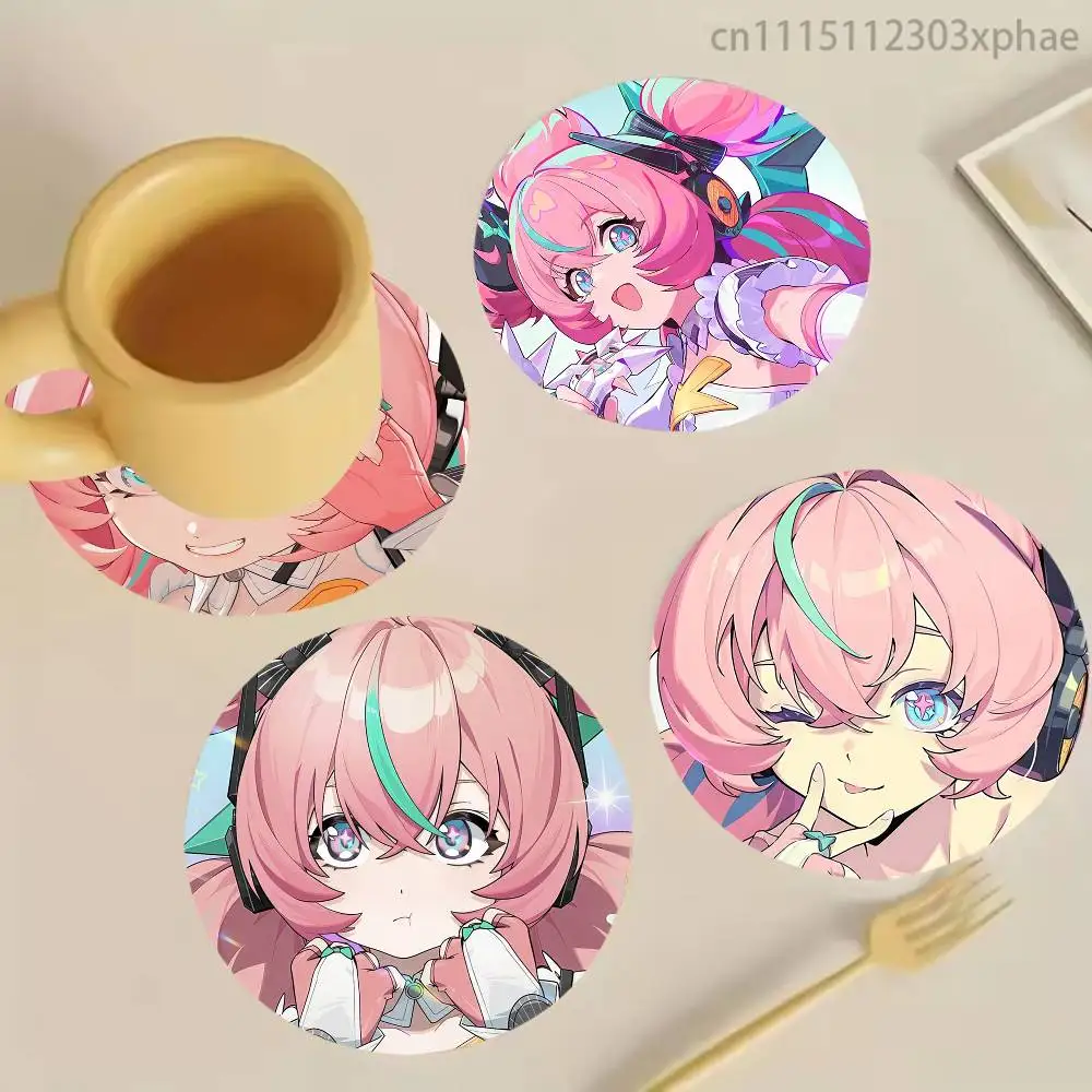 Z-ZZZ Zenless Zone Zero Aria Robot Round Wooden Coasters Suitable For Restaurants And Coffee Home Gift Choice Holidays