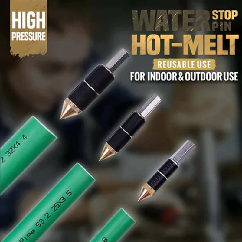 Hot-Melt Water Stop Pin cucina bagno riparazione Set di strumenti idraulici Hot-Melt Water Stop Pin cucina PPR tubo tunnel Plug