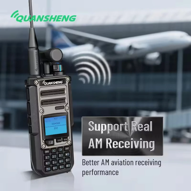 Quansheng TK11(8) 10W Multi Band AM SSB FM NOAA Radio Ricetrasmettitore a onde corte Analizzatore di spettro amatoriale Vocale magica Walkie Talkie