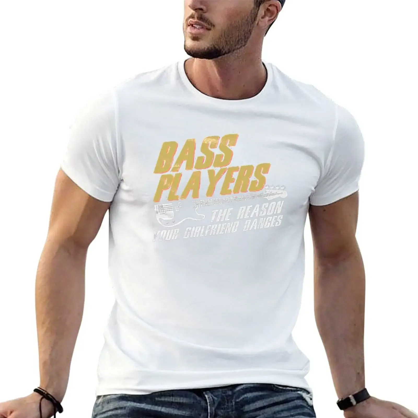 

BASS PLAYERS THE REASON YOUR GIRLFRIEND DANCES T-shirt tops animal prinfor boys funnys anime mens t shirt graphic