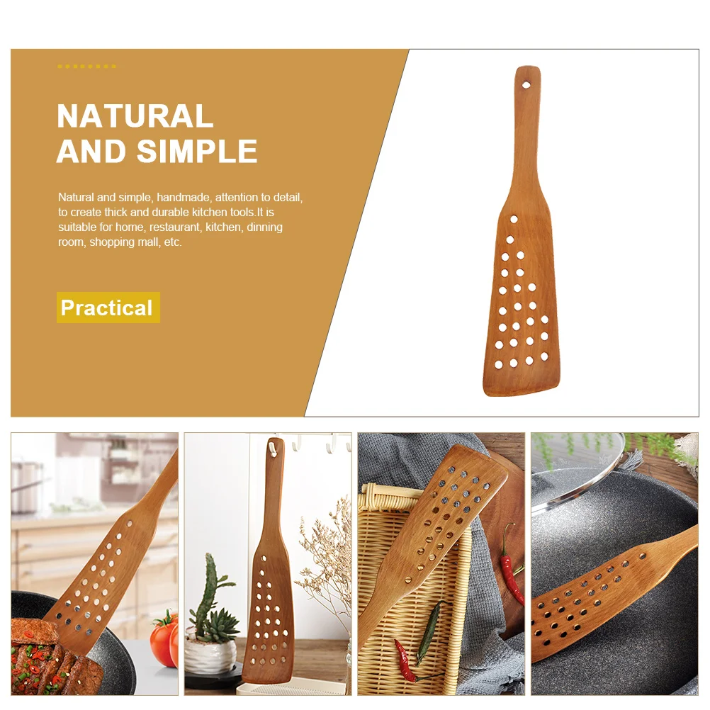 24 Hole Frying Spatula Kitchen Cooking Wooden Appliances Gadget Work on Non-stick Cookware Anti-scald