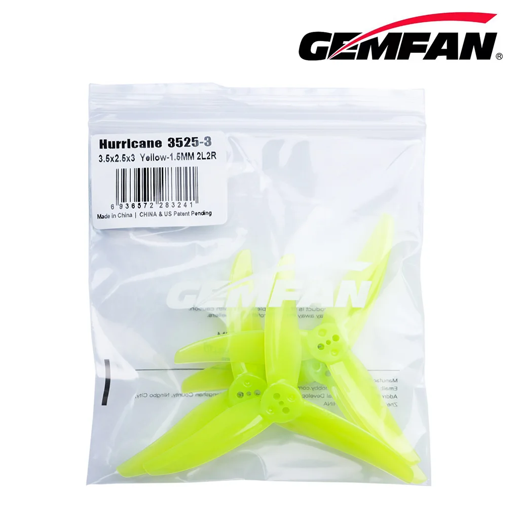 Gemfan(10CW+10CCW) Hurricane 3525 3630 4023 4525 3,5 Zoll/4 Zoll 1,5MM 3-Loch PC Propeller für 1806-2004 Motoren für FPV Freestyle – Detail 9