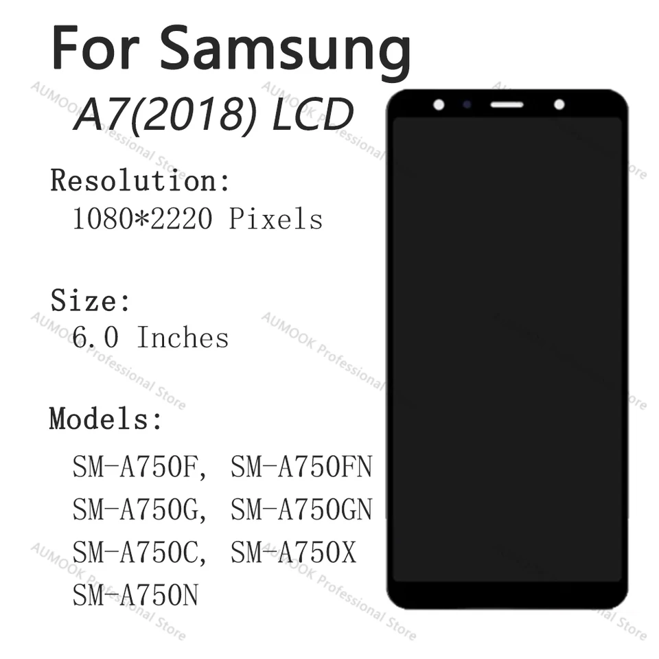 Pantalla LCD para Samsung A7 2018 con Touch Screen, Repuesto 2