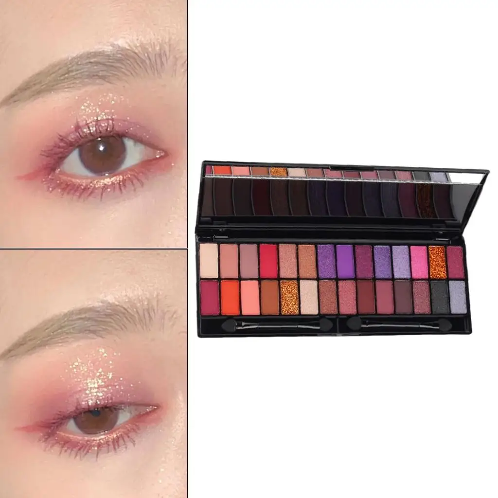 Paleta Cieni do Powiek Shimmer Glitter Matte Blendable Pigment 28 Kolorów Tęczowy Zestaw Cieni do Makijażu Salonowego i na Imprezy