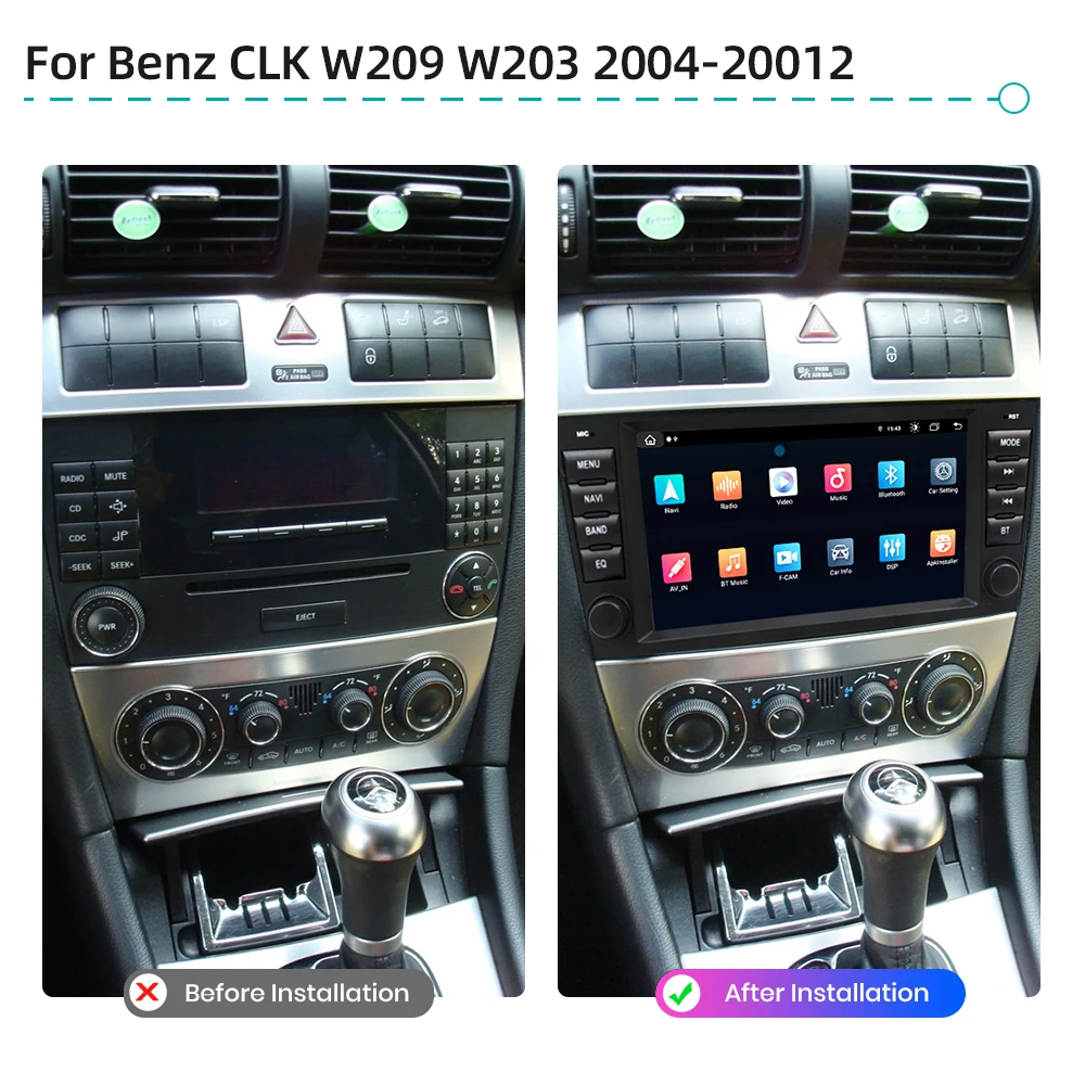 Android 13 For Mercedes Benz CLK W209 W203 2005-2012 Car Multimedia Video Player CarPlay 4G WiFi GPS Navigation Stereo Car Radio