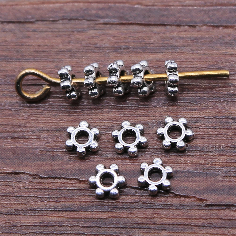 WYSIWYG 200pcs 3x4mm Spacer Beads For Jewelry Making Antique Silver Color Jewelry Findings