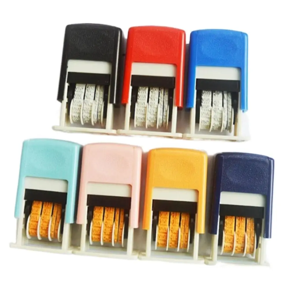 Adjustable Mini DIY Stamp Back to Ink 4mm Self-Inking Automatic Ink Return Date Stamps Handle Account Stamp Date Wheel Stamp