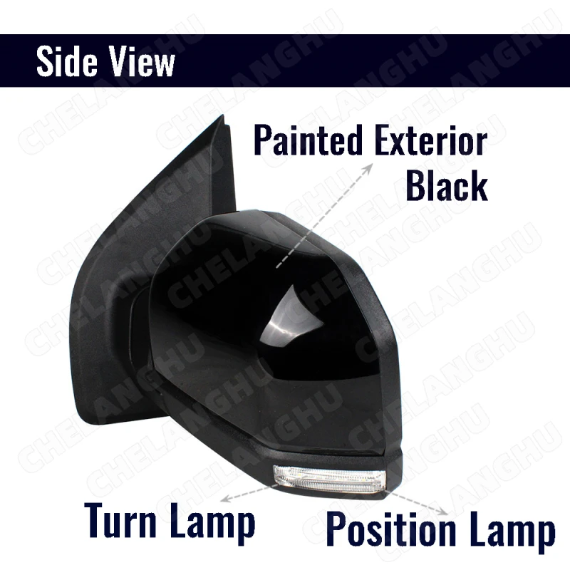 1Pc Left 18Pin Reversing Mirror For Ford F150 2015 2016 2017 2018 2019 2020 2021 Rear Mirror Assembly Turn Lamp Black