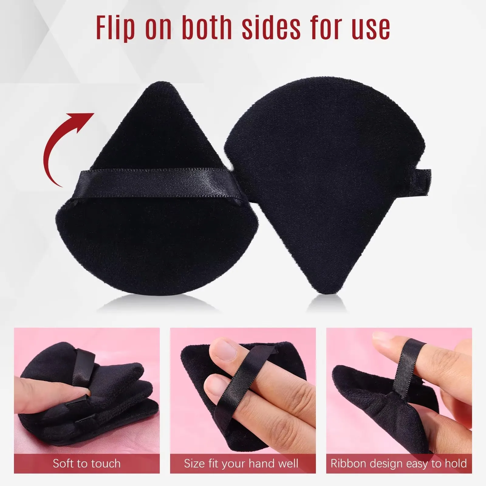 8/10/20Pcs Mini Face Makeup sponge Cosmetics Washable Lightweight Makeup Tool Triangle Velvet Powder Puff Pizza Flours