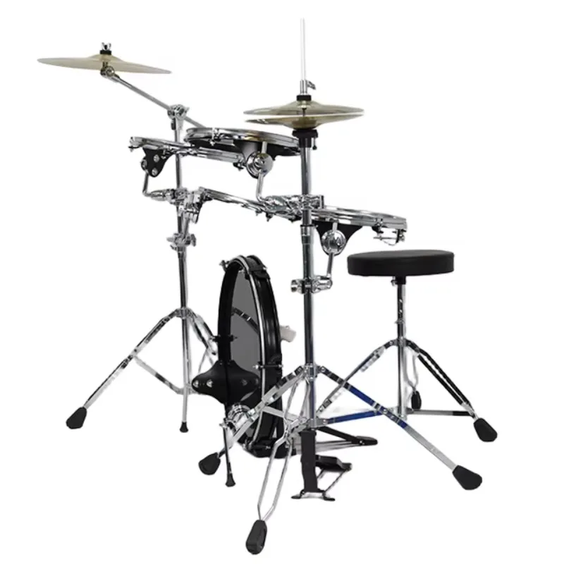 Outdoor 18 Inch Bass Drum Transparent Double Lays Oil Drum Head 5 Pcs Portable Drum Set For Practice
