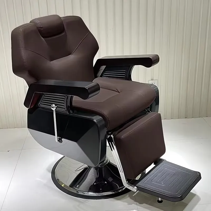 

Luxury Trendy Barber Chair Stainless Steel Multifunctional Classic Barber Chair Unique Comfy Silla Beauty Salon Furniture