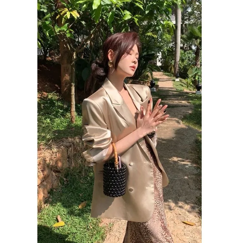 O high-end pequeno terno jaqueta feminina primavera novo estilo super bonito petite feminino elegante com personalidade única