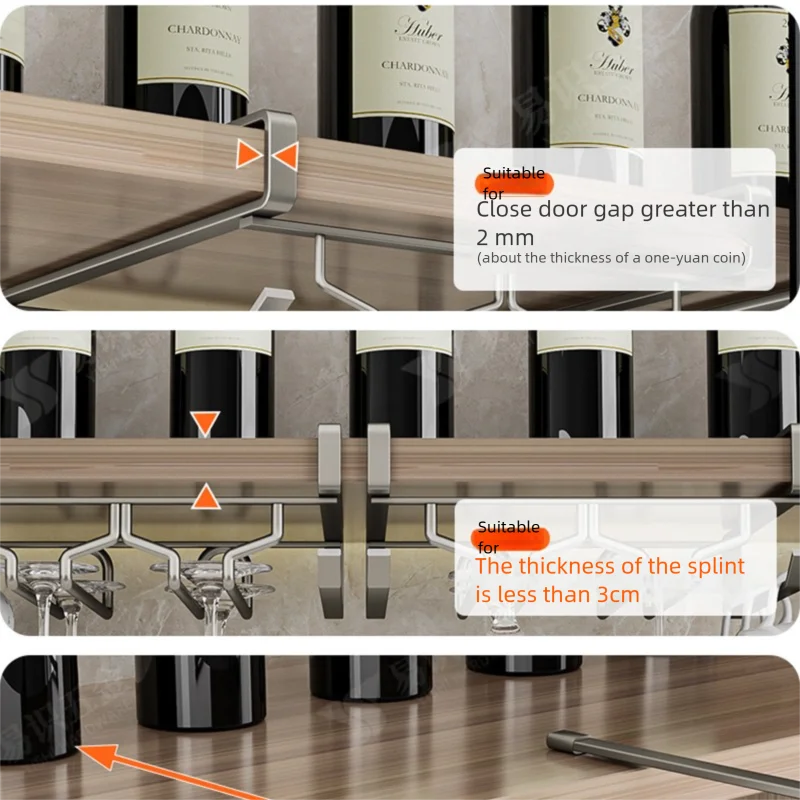 Présentoir mural pour verres à pied sans outils, porte-gobelet en plastique renforcé pour cuisine/bar, support de rangement pour verres à vin peu encombrant 15 Présentoir mural pour verres à pied sans outils, porte-gobelet en plastique renforcé pour cuisine/bar, support de rangement pour verres à vin peu encombrant 15