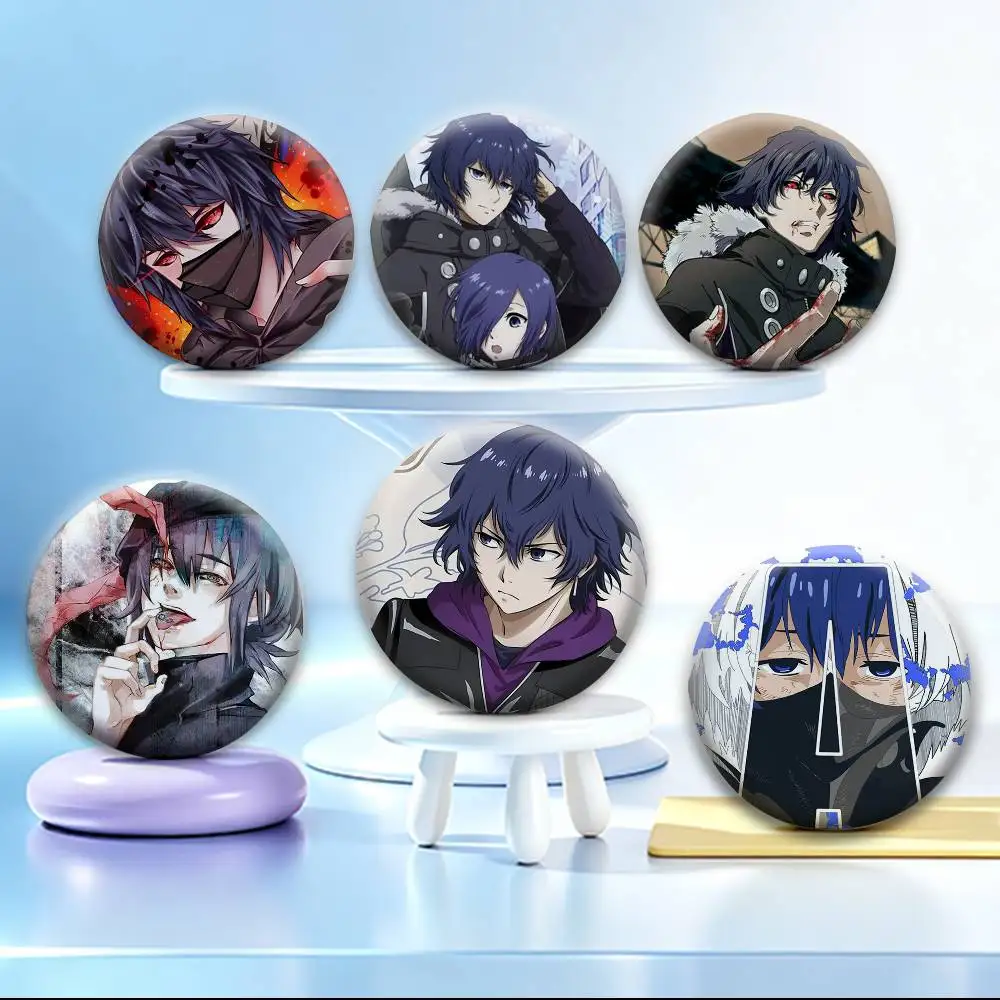 K-Kirishima Ayato Tokyo Ghoul Badges Creative Tinplate Button PinsBrooch Badge Clothes Backpack