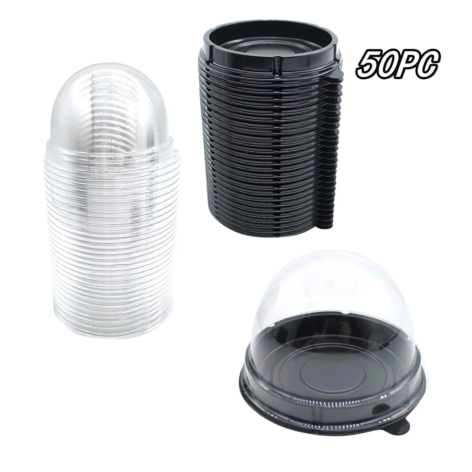 50-Piece Pack Of Food-Grade Pet Baking Blister Boxes Thickened Transparent Lid Dessert Boxes Cake Packaging Boxes