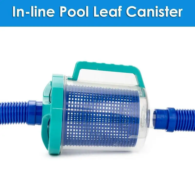 Leaf Catcher for Pool Vacuum Inline Pool Cleaner Leaf Canister with Handle Leaf Trap with Basket Replacement Clear Pool Durable