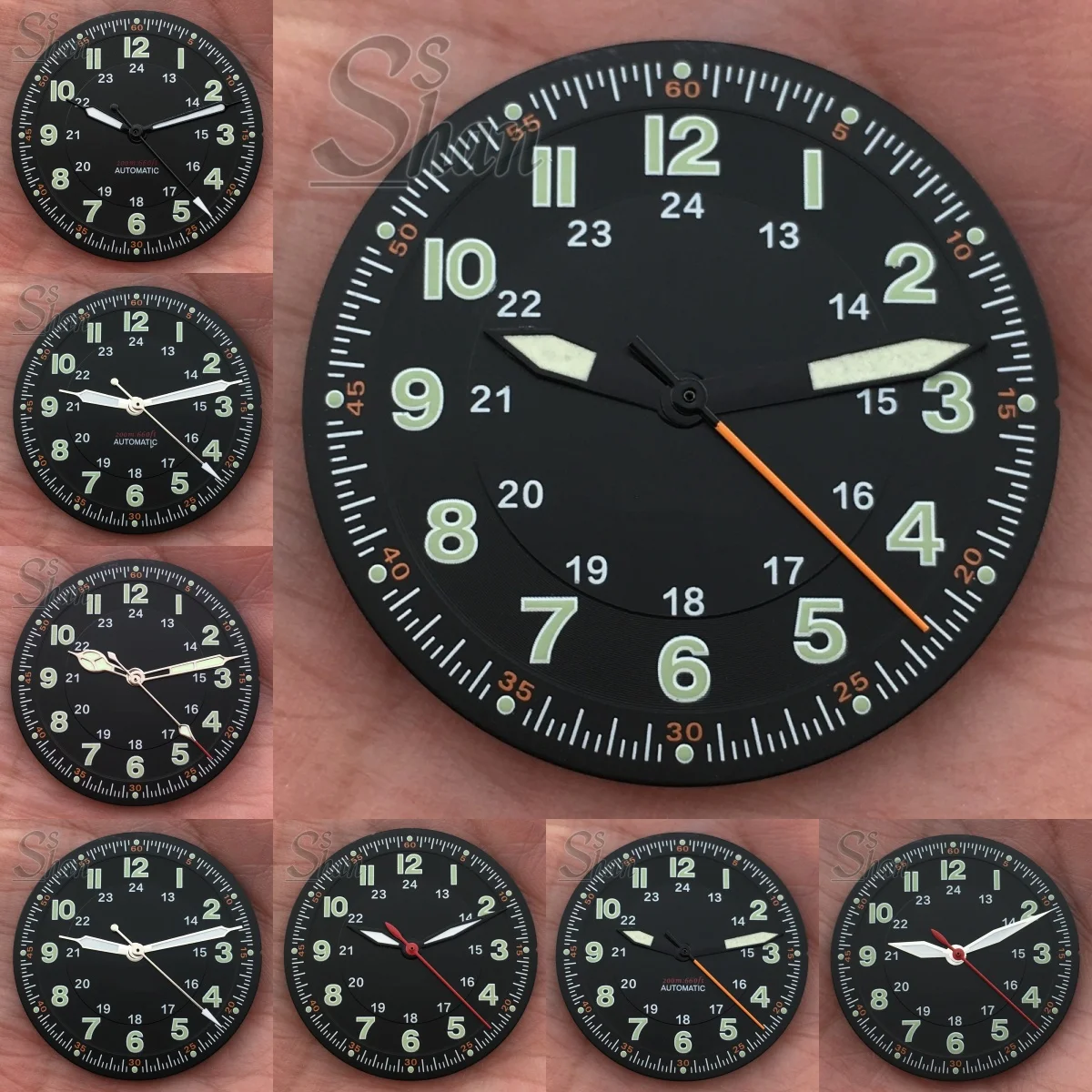 29mm Classic Aviator Style Watch Dial Is Set With Arabic Numerals Suitable For NH35 And NH36 ETA2824 PT5000 Automatic Movement