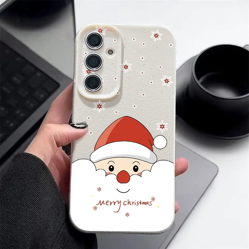 Cute Santa Claus Phone Case For Samsung Galaxy S25 Edge S24 FE S23 S22 Ultra Plus A17 A56 A36 A55 A16 A15 A54 A26 5G Soft Cover