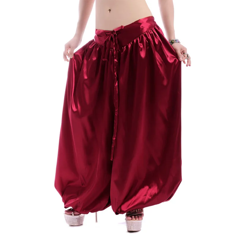 Belly Dance Tribal Style Bloomers Satin Pants Women's Belly Dance Pants Belly Dancing Clothing Practice Performance Large Size