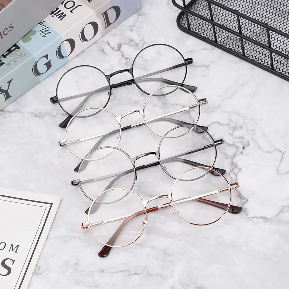 Round Metal Reading Glasses Spring Hinge Eyeglasses Retro Presbyopic Glasses Vision Care +1.00~+4.0 Diopter Metal Frame Glasses