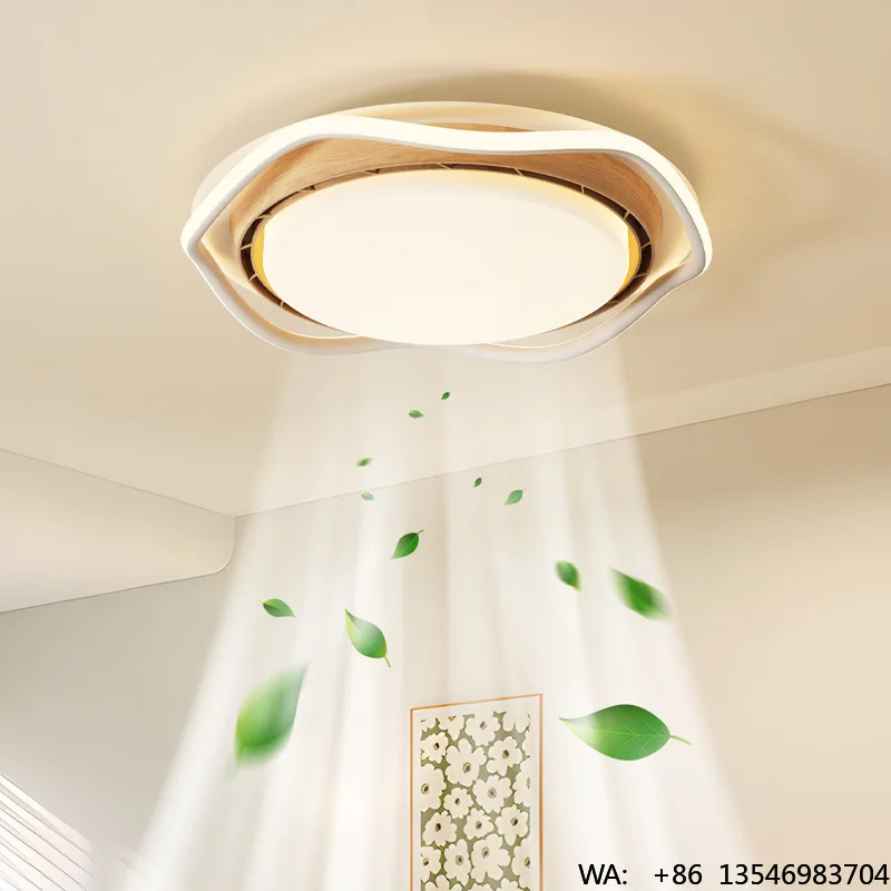 2026 New Leafless Ceiling Fan Remote Control Ultra Quiet Modern Minimalist ABS LED Bedroom Ceiling Fan Zhongshan Factory Supply