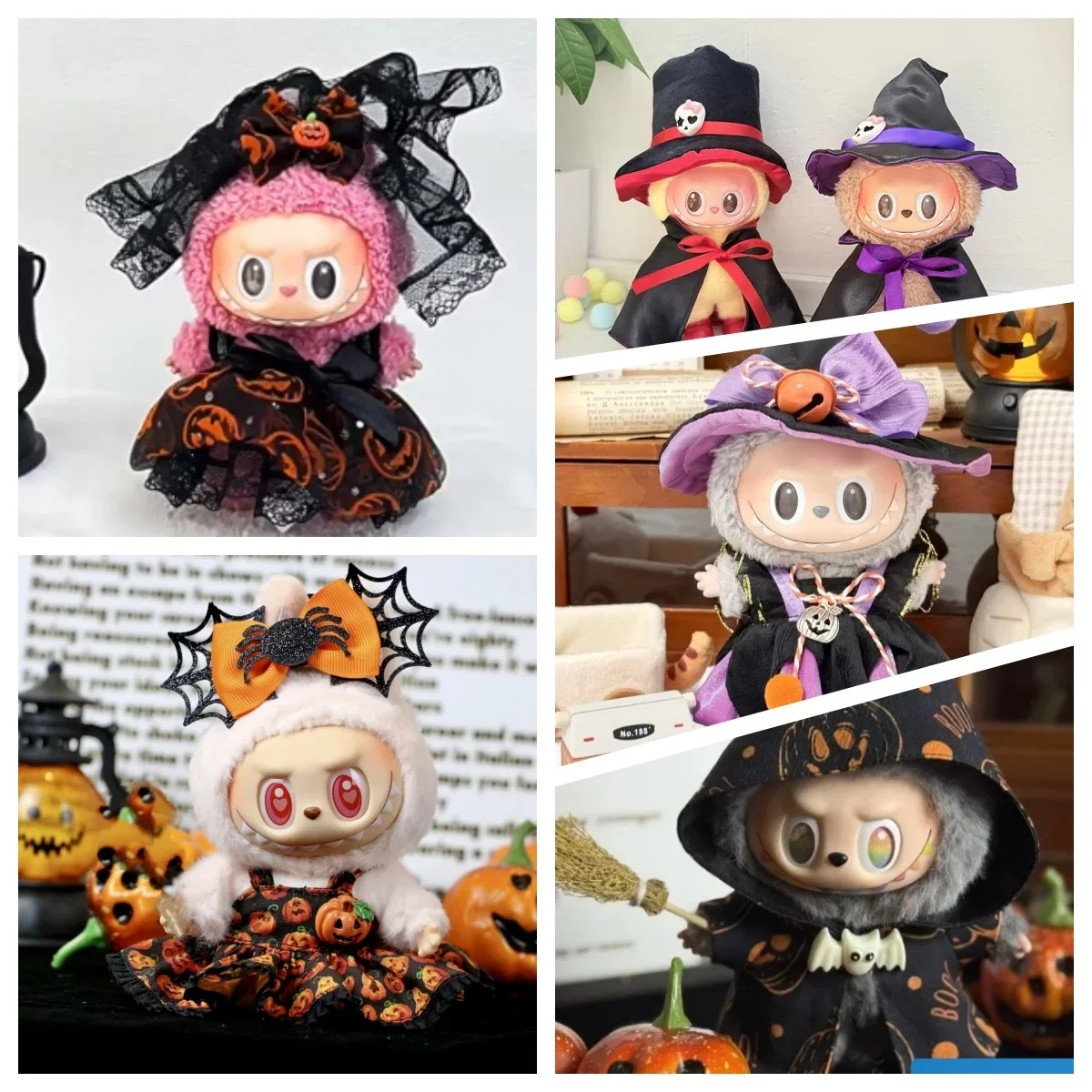 

2025 Cute Halloween Starry Witch Outfit for labubu Interchangeable Magic Costume cloak for Labubu clothes Cute Gift toy gift