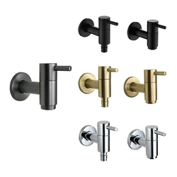 Brass Black Faucet Extended Outdoor Garden Faucet Wall Mounted Bathroom Corner Washing Machine Faucet