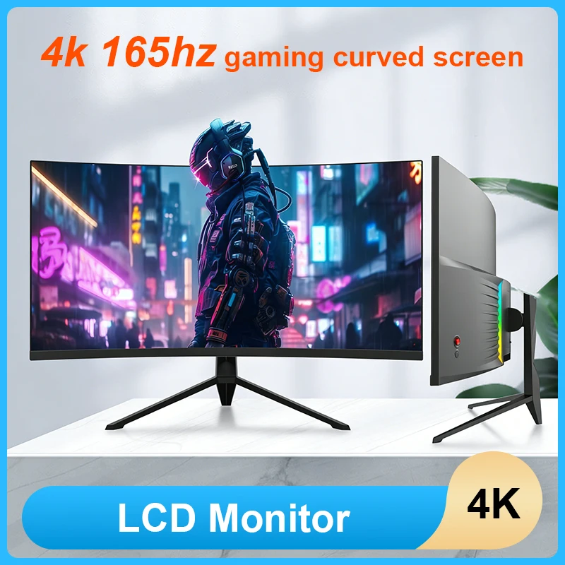 

34 Inch Curved UltraWide QHD 3440x1440 165Hz Gaming Monitor for PC Laptop Desktop with Borderless Design HDR FreeSync G-Sync