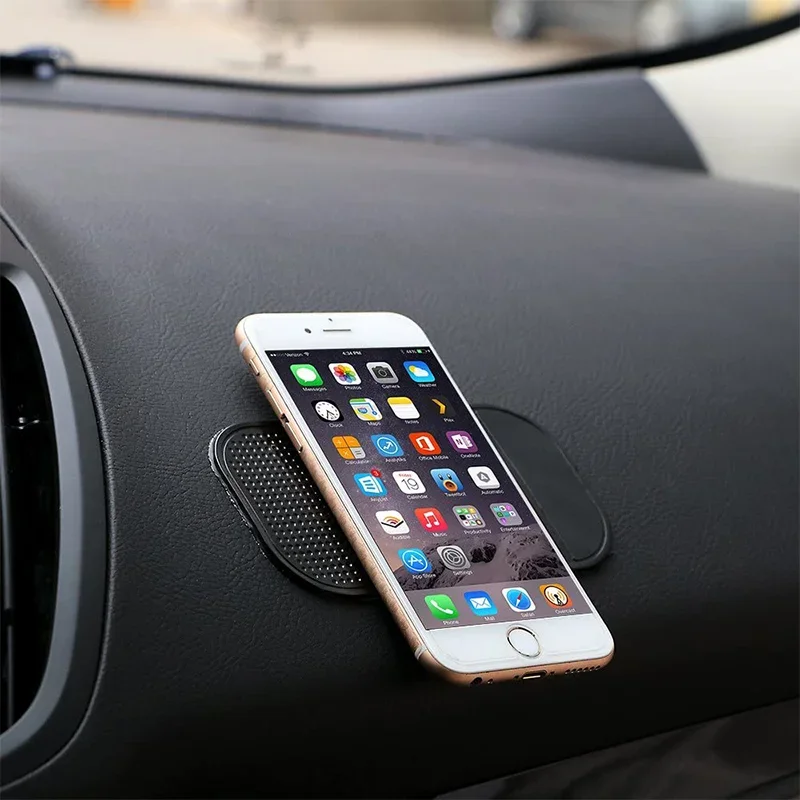 1/2Pcs Multi-functional Car Anti-slip Mat PU Small Mobile Phone Anti-slip Silicone Mat High Temperature Resistant Auto Parts