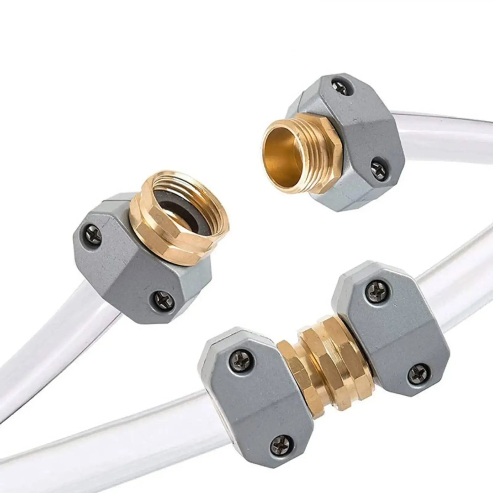 Zinc Alloy Garden Hose Repair Connector 12 Pack Watertight Hose Mender Coupler for Outdoor Lawn Irrigation