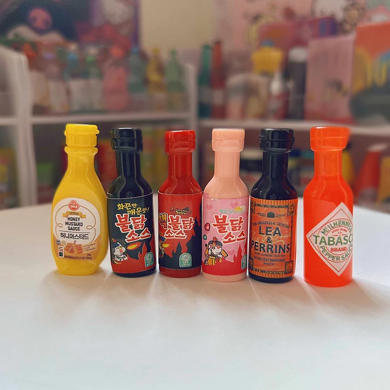 10pcs 소형 인형 집 주방 조미료 터키 국수 소스 모델 인형 집 액세서리 장식