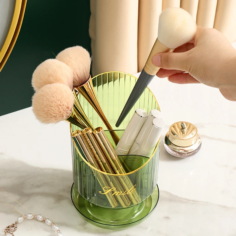Makeup Brush Storage Box Desktop Round Eyebrow Pencil Lipstick Holder Makeup Organizer Cosmetics Container Brush