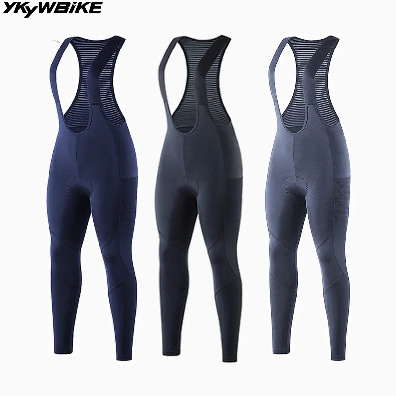 Ykywbike Women Cycling Bib Pants Spring 2 Pockets Coolmax 3D Pad Bike Cycling Long Tights Mtb Bicycle Cycling Trousers