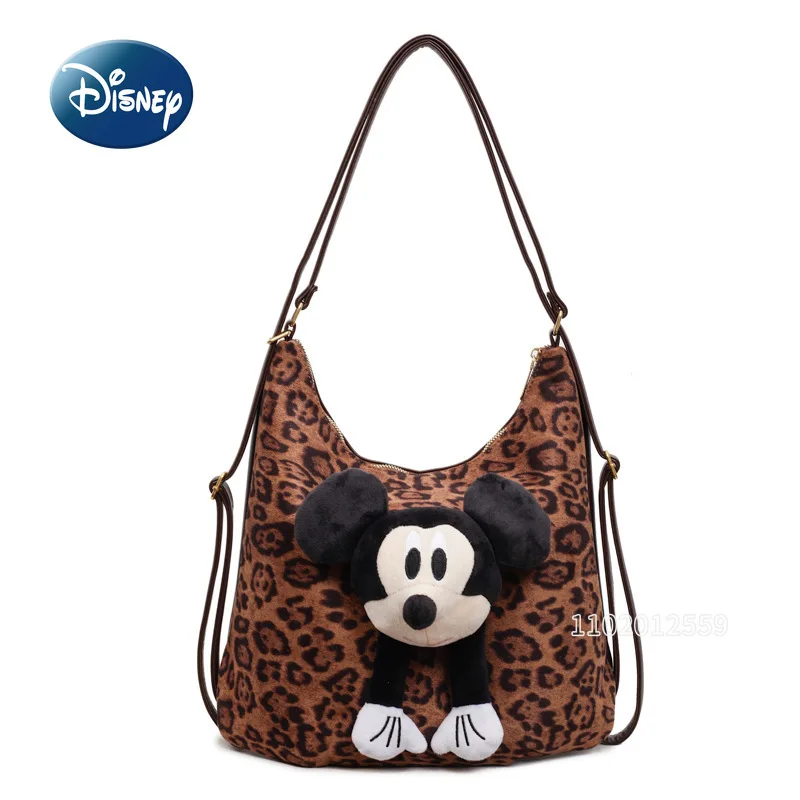

Новая женская сумка с Микки Диснеем, модная женская сумка на плечо с леопардовым принтом, большая вместительная кукла, женская сумка высокого качества