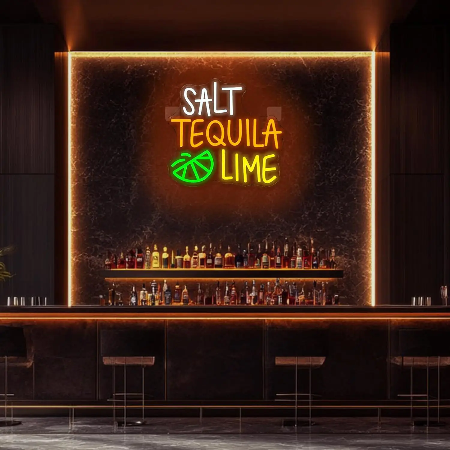Salt Tequila Lime Neon Sign Led Dimmable Cocktail Bar Neon Light Sign for Man Cave Restaurant Kitchen Home Bar Pub Party Decor