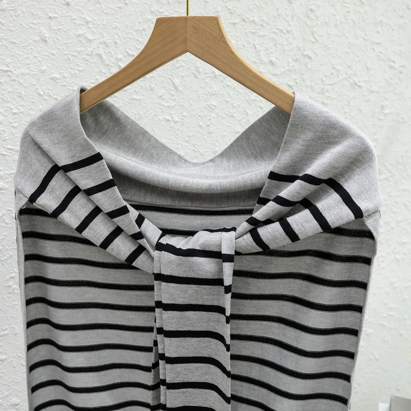 Striped Knitted Small Shawl Women\'s Korean Protect Warm Scarf Female Fashion Shoulder Decoration Scarf