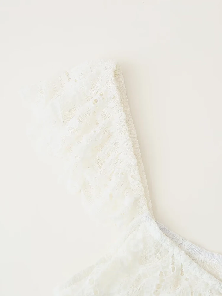 Estilo europeu e americano verão novos produtos roupas femininas suspender versátil renda em camadas vestido decorativo