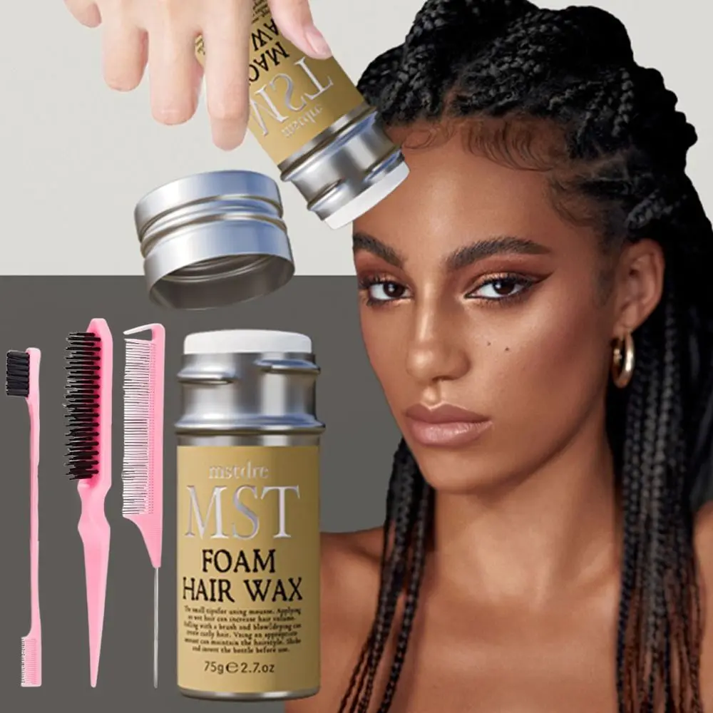 

New Hair Brush Long Lasting Hair Wax Styling Stick Smoothness Hair Bun Accessory Rat Tail Comb Women's and Children's