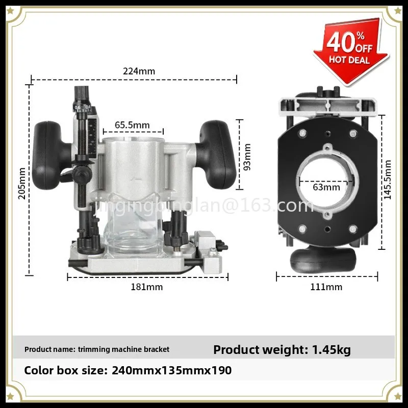 2026 Hot-selling bakelite milling fixed base aluminum bottom woodworking auxiliary tool dust collection, bakelite milling base