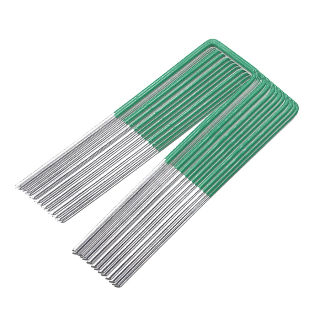 Garden Netting Fixed Pegs Stake Durable and Corrosion U-Shaped Nail Pins Pile for Lawn Turf Anti-Bird Mesh Fixing