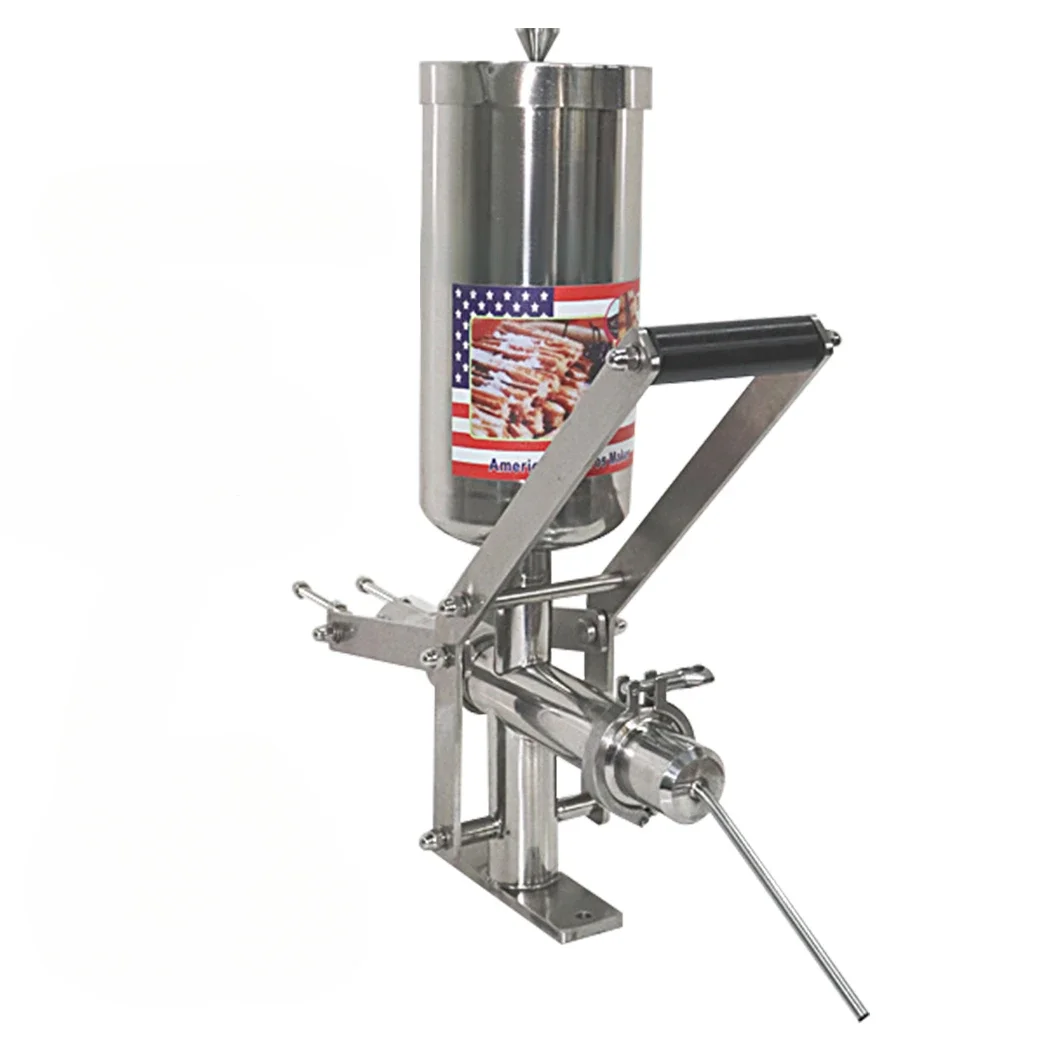 Máquina de llenado de helado de tubo Manual de cocina Vertical para restaurante, relleno de Churro de Donuts españoles de acero inoxidable comercial de panadería