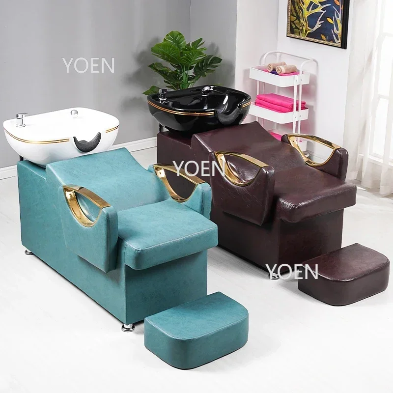 

Shampoo Hairdressing Chairs Paddy Beauty Hair Spa Showers Shaving Chair Stylist Technic Silla De Shampoo Spa Furniture CY50XF