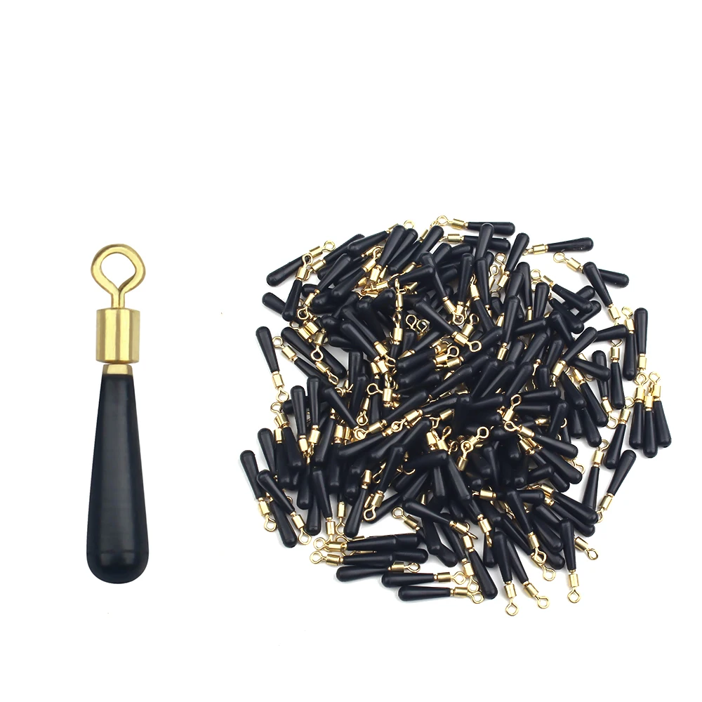 DNDYUJU 50X Fishing Gear Block Rotation Drift Fishing Floats Accessory Bobber Copper Rubber Tools Fish Float Fishing Float Base