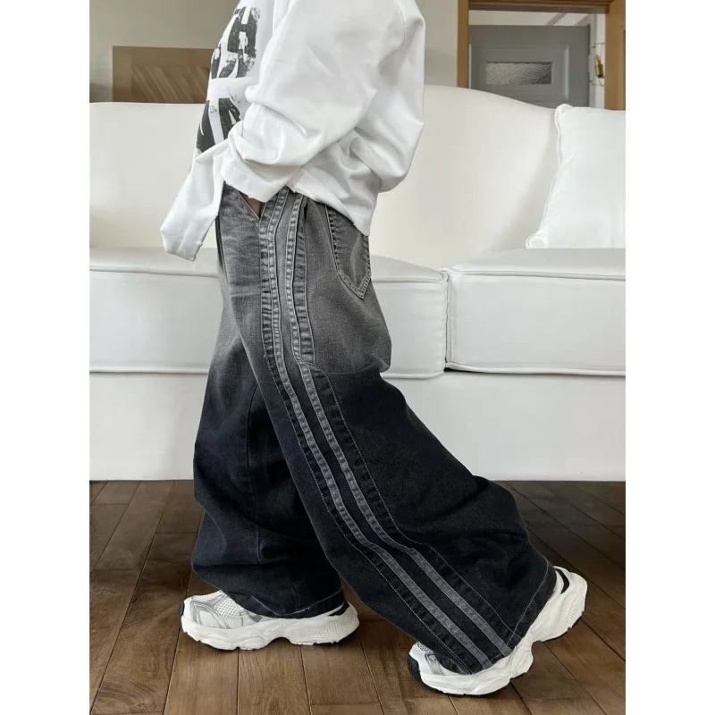 

Spring New Boys Retro Personality All Match Jeans Children Clothing Boys Handsome Cool Fashionable and Casual Straight Leg Jeans