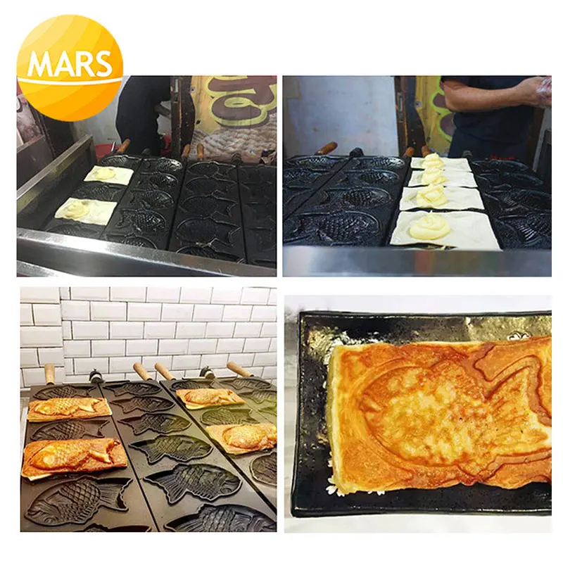 Fabricante de bolo de peixe taiyaki elétrica máquina de alta qualidade não-vara de peixe-estilo waffle fabricantes cone baker