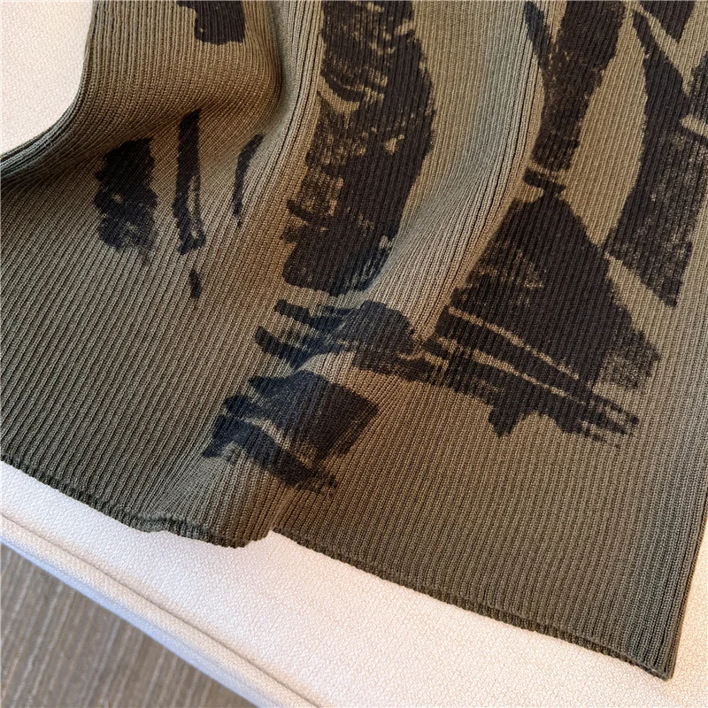 Elastic Tie Dye Eye Letter Graphic Tank Top Women Summer Y2K Clothes Round Neck Sleeveless Crop Top Vest Streetwear Knit Camis