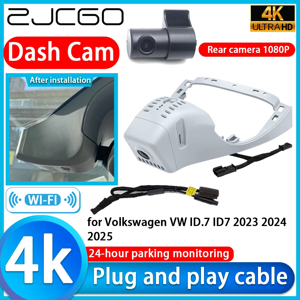 

ZJCGO Video Recorder 4K UHD Plug and Play DVR Dash Cam for Volkswagen VW ID.7 ID7 2023 2024 2025