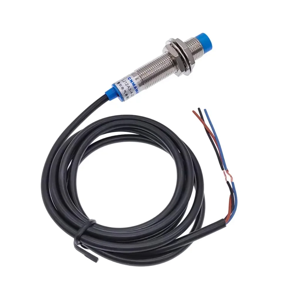 6 uds. Sensor  tección  metales M12, 4 mm  distancia, resistente al agua, normalmente abierto (NO), normalmente cerrado (NC), NP