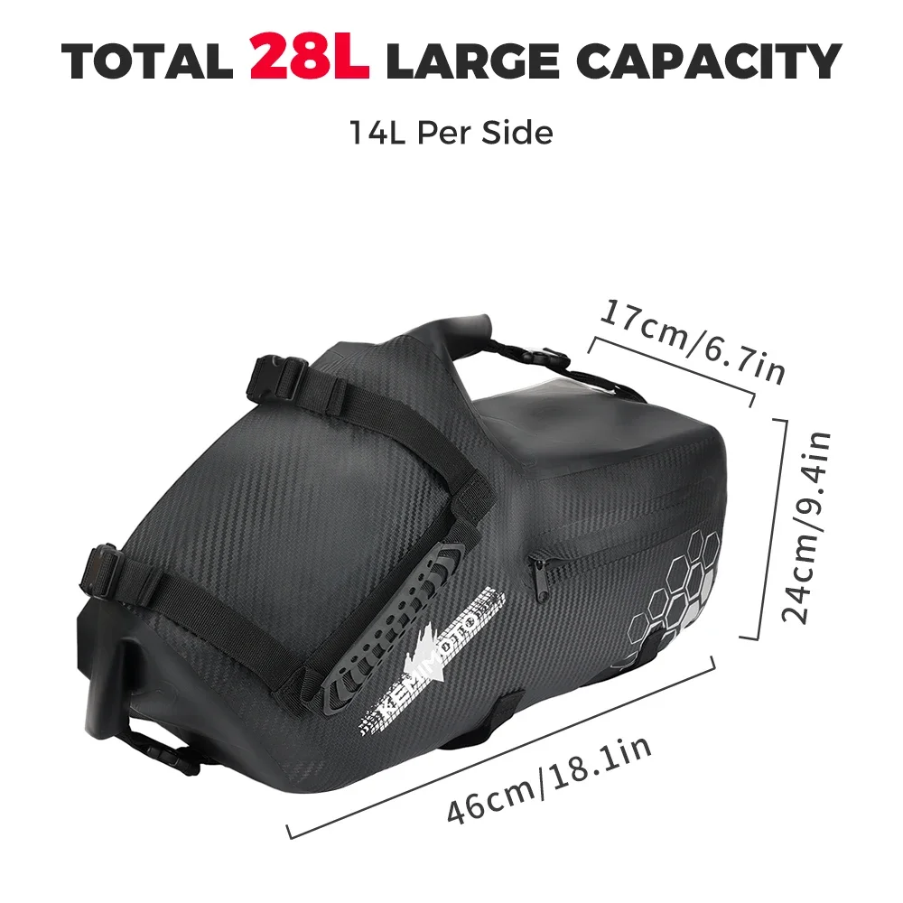 Motorcycle Side Bag 28L Waterproof Saddle Bag Universal for Most Adventure Sport Bike Panniers Bag for Ducati for Yamaha Tenere